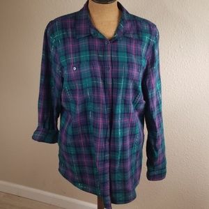 Cotton TALL plaid button down